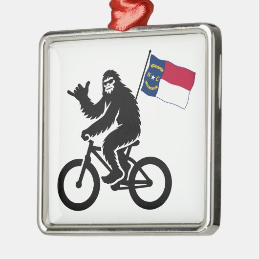 Bigfoot Cycling North Carolina Flag Metalen Ornament (Links)