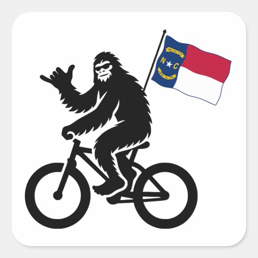 Bigfoot Cycling North Carolina Flag Vierkante Sticker (Voorkant)