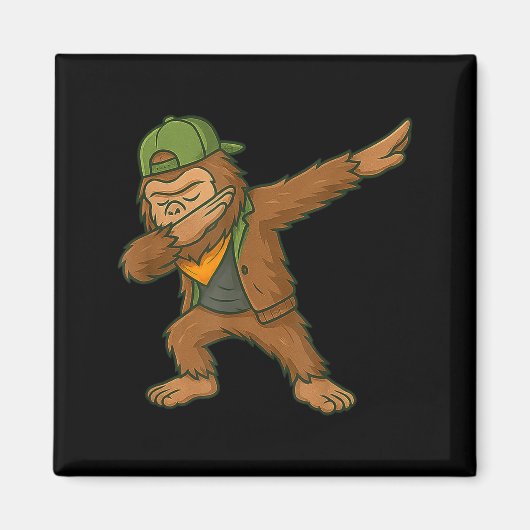 Bigfoot Dab Sasquatch Streetwear Funny Men Women K Magneet (Voorkant)