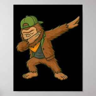 Bigfoot Dab Sasquatch Streetwear Grappige Mannen V Poster