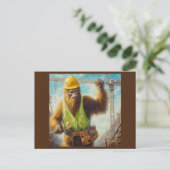 Bigfoot de bouwvakker briefkaart (Staand voorkant)