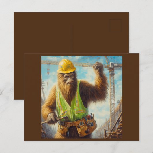 Bigfoot de bouwvakker briefkaart (Voorkant / Achterkant)