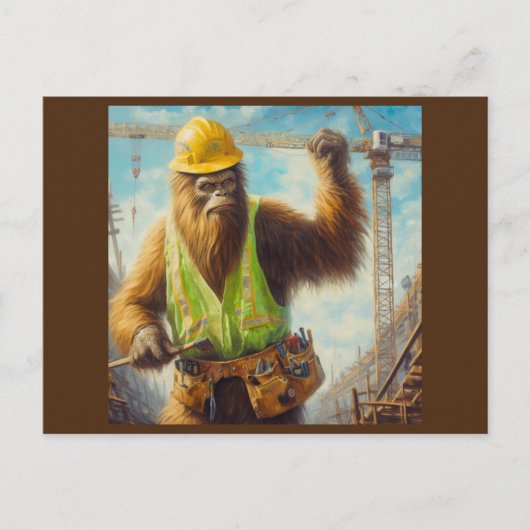 Bigfoot de bouwvakker briefkaart (Voorkant)