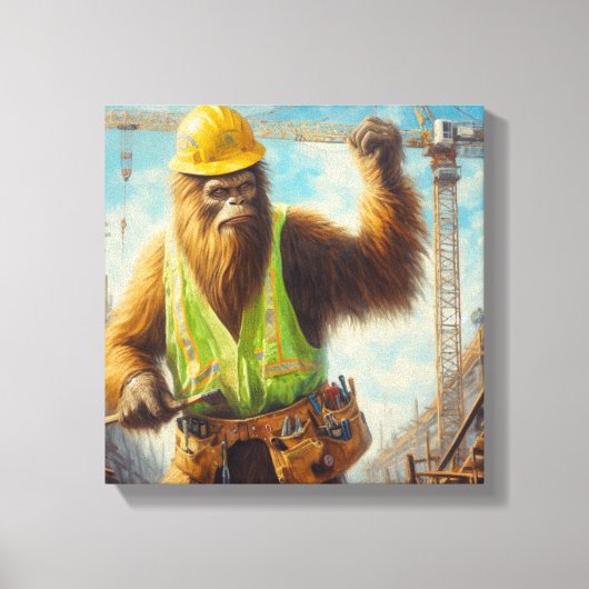 Bigfoot de bouwvakker canvas afdruk (Voorkant)
