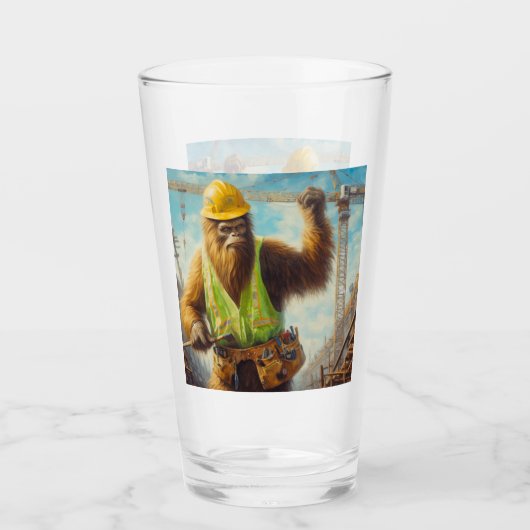 Bigfoot de bouwvakker glas (Voorkant)