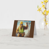 Bigfoot de bouwvakker kaart (Gele Bloem)