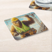 Bigfoot de bouwvakker kartonnen onderzetters (Schuin)