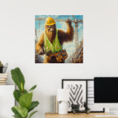Bigfoot de bouwvakker poster (Thuiskantoor)