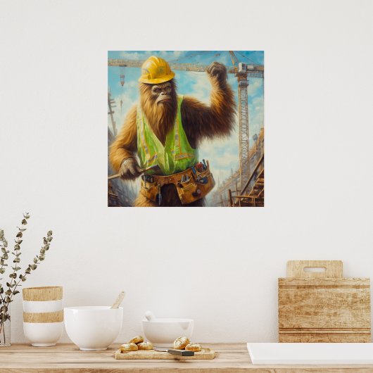 Bigfoot de bouwvakker poster (Keuken)