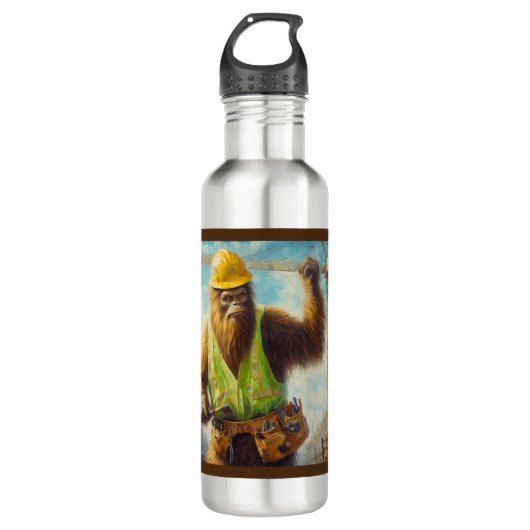 Bigfoot de bouwvakker waterfles  (Voorkant)