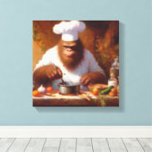 Bigfoot de Chef Canvas Afdruk (Insitu (Houten vloer))