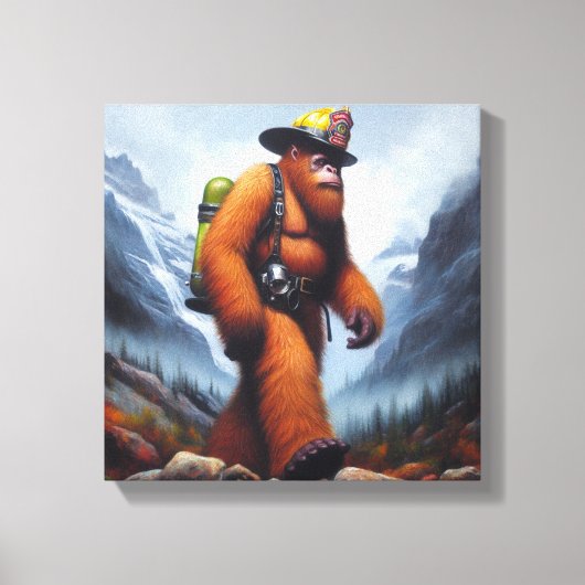 Bigfoot de Hot Shot Brandweerman Canvas Afdruk (Voorkant)