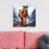 Bigfoot de Hot Shot Brandweerman Canvas Afdruk (Insitu (Woonkamer))