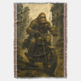 Bigfoot die door een post-apocalyptische stad rijd deken
