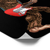 Bigfoot die een elektrische gitaarsteen speelt op poster (Hoek)