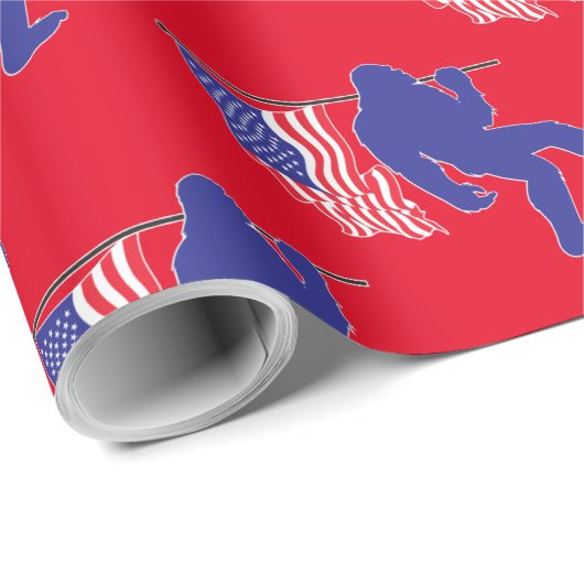 Bigfoot die een Pet van de Kerstman draagt Cadeaupapier (Rol Hoek)