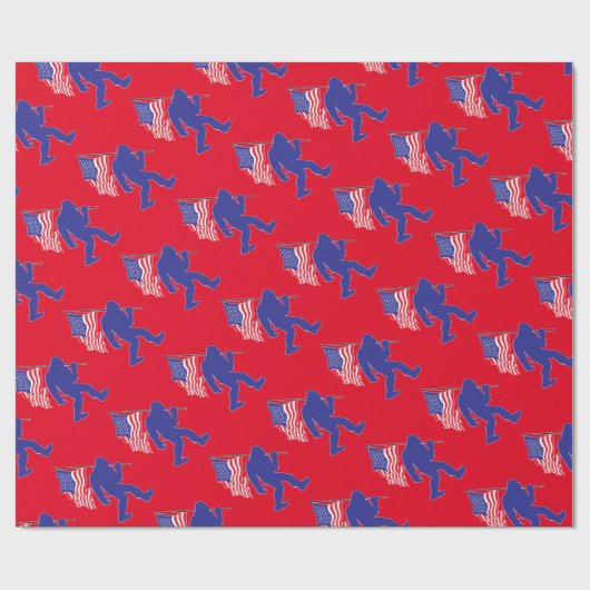 Bigfoot die een Pet van de Kerstman draagt Cadeaupapier (Vlak)