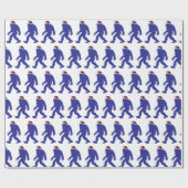 Bigfoot die een Pet van de Kerstman draagt Cadeaupapier (Vlak)