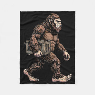 Bigfoot die Kipkist Draagt Sasquatch Farm Humor Fleece Deken