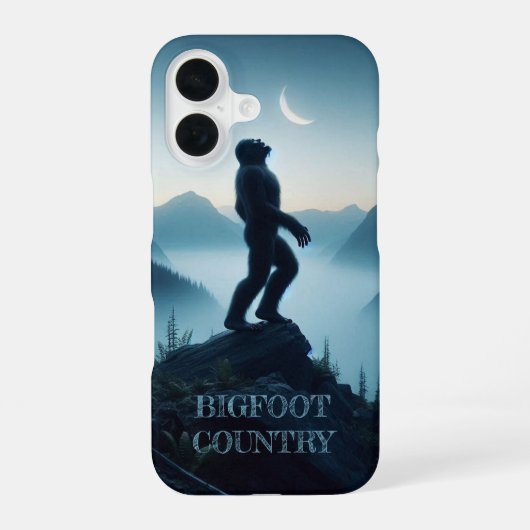Bigfoot die naar de maan huilt iPhone 16 hoesje (Achterkant)