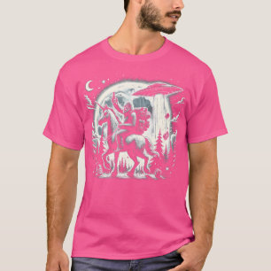 Bigfoot die op een eenhoorn rijdt en een biermaan  t-shirt