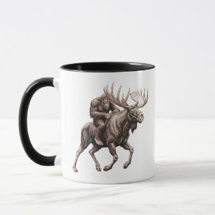 Bigfoot die op een Eland rijdt Mok