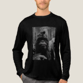 Bigfoot die UFO-buitenaardsen bekijkt voor kampeer Tri-Blend Shirt (Voorkant volledig)
