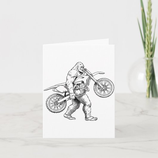 Bigfoot Dirt Bike Sasquatch Biker  Kaart (Voorkant)