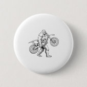 Bigfoot Dirt Bike Sasquatch Biker  Ronde Button 5,7 Cm (Voorkant)