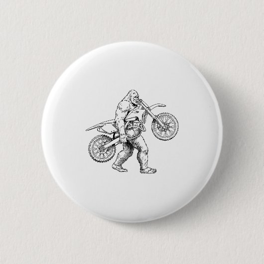 Bigfoot Dirt Bike Sasquatch Biker  Ronde Button 5,7 Cm (Voorkant)