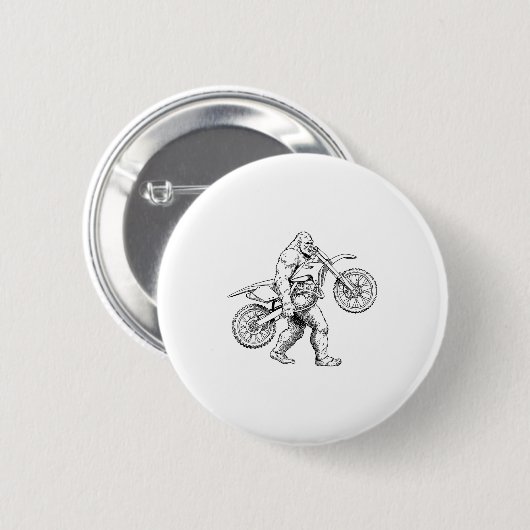 Bigfoot Dirt Bike Sasquatch Biker  Ronde Button 5,7 Cm (Voorkant /achterkant)
