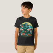Bigfoot Disc Golfer Sasquatch Disc Golf Retro  T-shirt (Voorkant volledig)