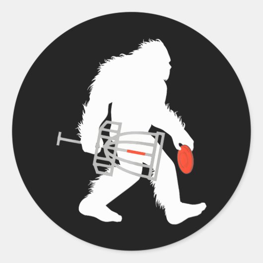Bigfoot Disk Golf Cryptid Sasquatch Disk Golfer Ronde Sticker (Voorkant)