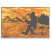 Bigfoot Dock Vissen Sunset Lake Sticker (Voorkant)