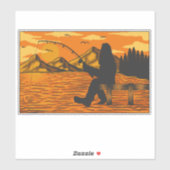 Bigfoot Dock Vist Sunset Lake Sticker (Vel)