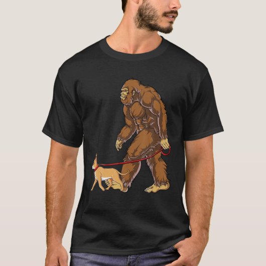 Bigfoot Dog Walk Chihuahua Mannen Women Sasquatch T-shirt (Voorkant)