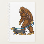 Bigfoot Dog Walk Dachshund T  Sasquatch Kids Men W Planner (Voorkant)