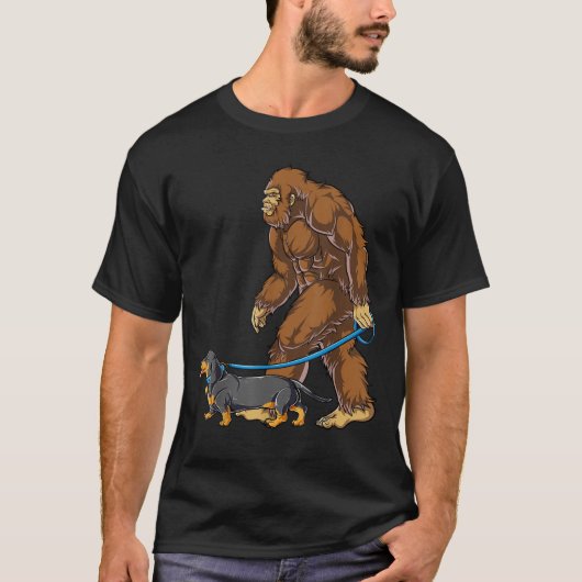 Bigfoot Dog Walk Dachshund T shirt Sasquatch Kinde (Voorkant)