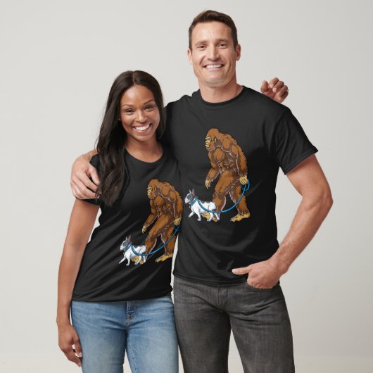 Bigfoot Dog Walk French Bulldog Mannen Sasquatch L T-shirt (Unisex)