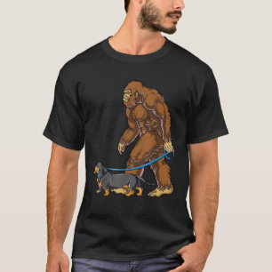 Bigfoot Dog Walk Teckel Sasquatch Kinder Mannen Vr T-shirt