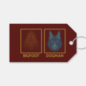 Bigfoot & Dogman-cadeaubijslage Cadeaulabel (Voorkant (Horizontaal))