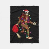 Bigfoot Dragen Kerstboom Sasquatch Pyjama Fleece Deken (Voorkant)