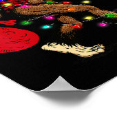 Bigfoot Dragen Kerstboom Sasquatch Pyjama Poster (Hoek)