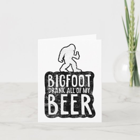 Bigfoot Drink al mijn bierliefhebbers Funny Sasqua Kaart (Voorkant)