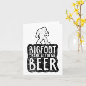 Bigfoot Drink al mijn bierliefhebbers Funny Sasqua Kaart (Gele Bloem)