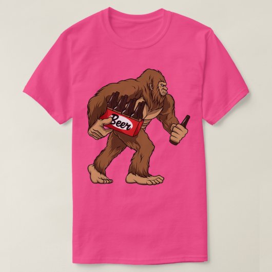 Bigfoot Drink Beer Funny Sasquatch Yeti T-shirt (Design voorkant)