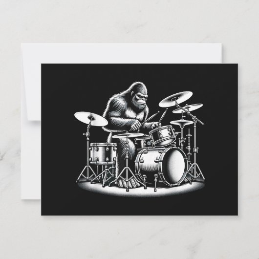 Bigfoot drummer Sasquatch speelt drums muzikant B (Voorkant)