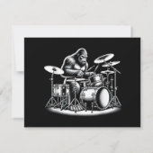 Bigfoot drummer Sasquatch speelt drums muzikant B (Achterkant)