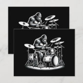 Bigfoot drummer Sasquatch speelt drums muzikant B (Voorkant / Achterkant)