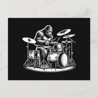 Bigfoot drummer Sasquatch speelt drums muzikant B Briefkaart